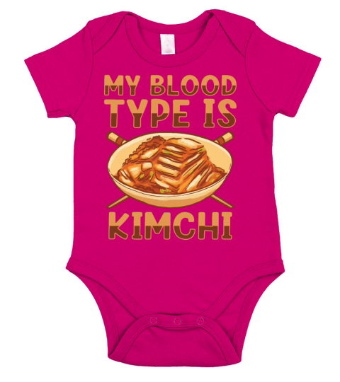 My Blood Type Is Kimchi Lover Korean Food Short Sleeve Baby One-Piece