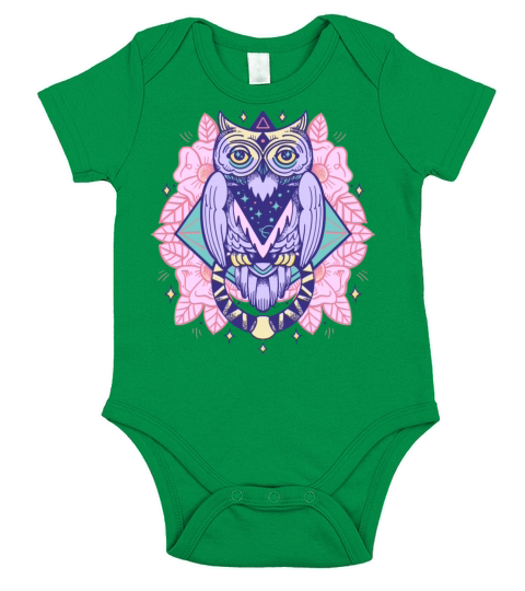 Owl Door Knocker Short Sleeve Baby One-Piece