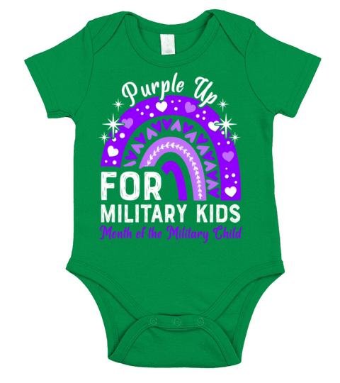 Purple Up For Military Month Of The Military Child Short Sleeve Baby One-Piece