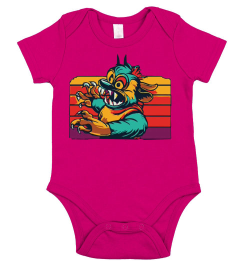 Retro Style 90s Cartoon Comic Hero Tazmanian Short Sleeve Baby One-Piece