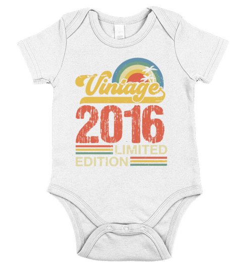 Retro Vintage 2016 Limited Edition Short Sleeve Baby One-Piece