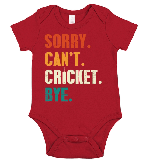 Sorry Cant Cricket Bye Cricketer Cricket Player Short Sleeve Baby One-Piece