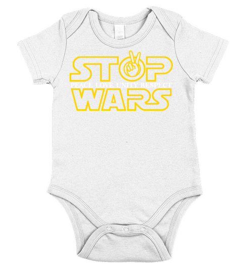 STOP WARS Short Sleeve Baby One-Piece