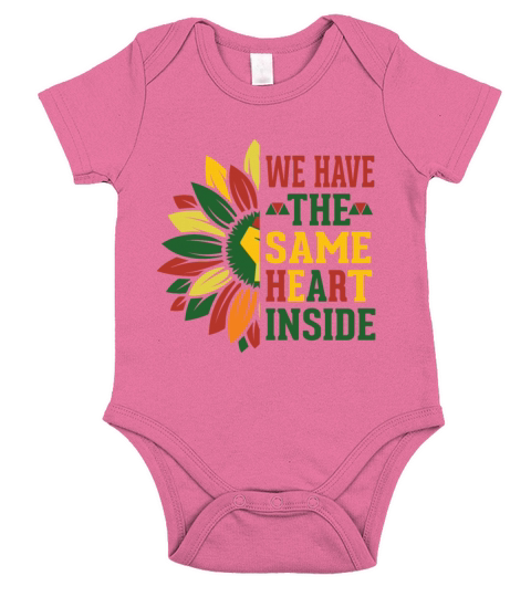 The Same Heart Inside Black History Juneteenth Short Sleeve Baby One-Piece