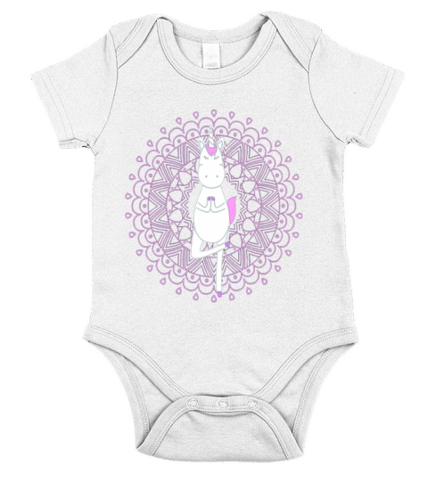 Unique Trendy Magic Yoga Unicorn Short Sleeve Baby One-Piece