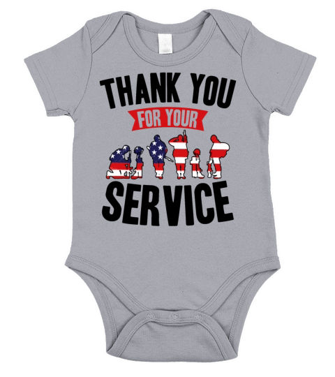 Veterans Day Thank You For Your Service Short Sleeve Baby One-Piece