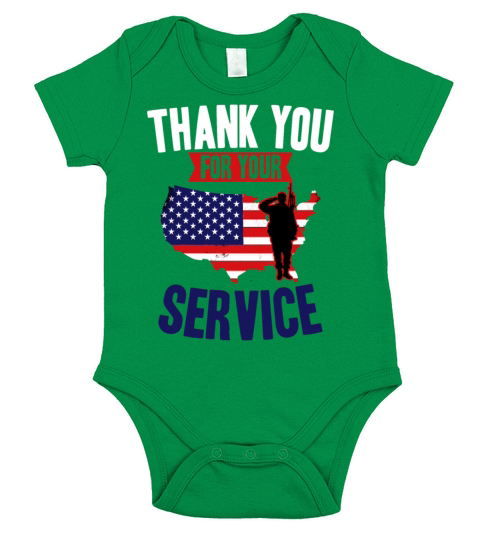 Veterans Day Thank You For Your Service Short Sleeve Baby One-Piece