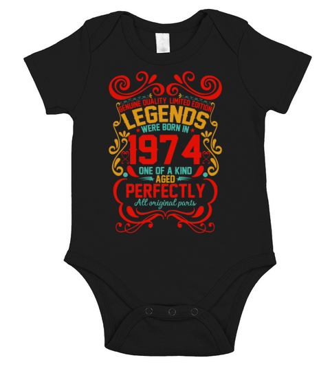 Vintage Authentic 1974 Birthday Gifts idea Short Sleeve Baby One-Piece