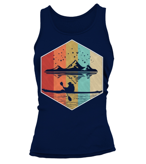 Vintage Retro Kayaking Nature Mountains Kayak Tank top Woman