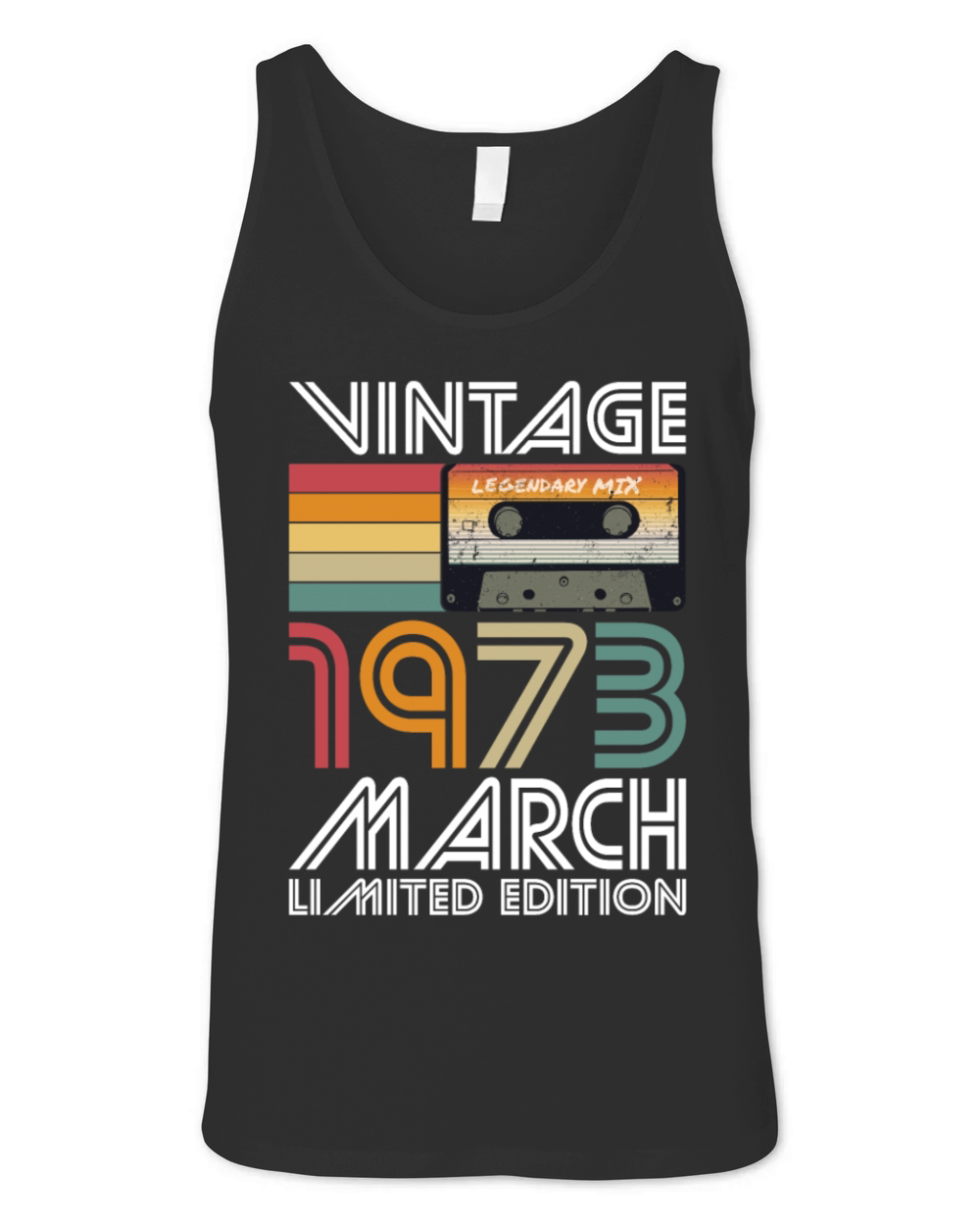 50th birthday march 1973 vintage 1973 Unisex Jersey Tank