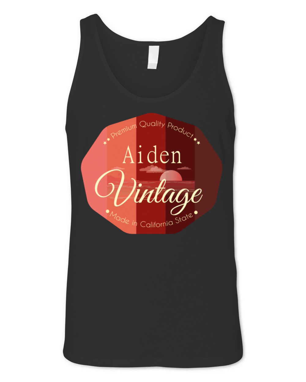 Aiden First Name Vintage Design Unisex Jersey Tank