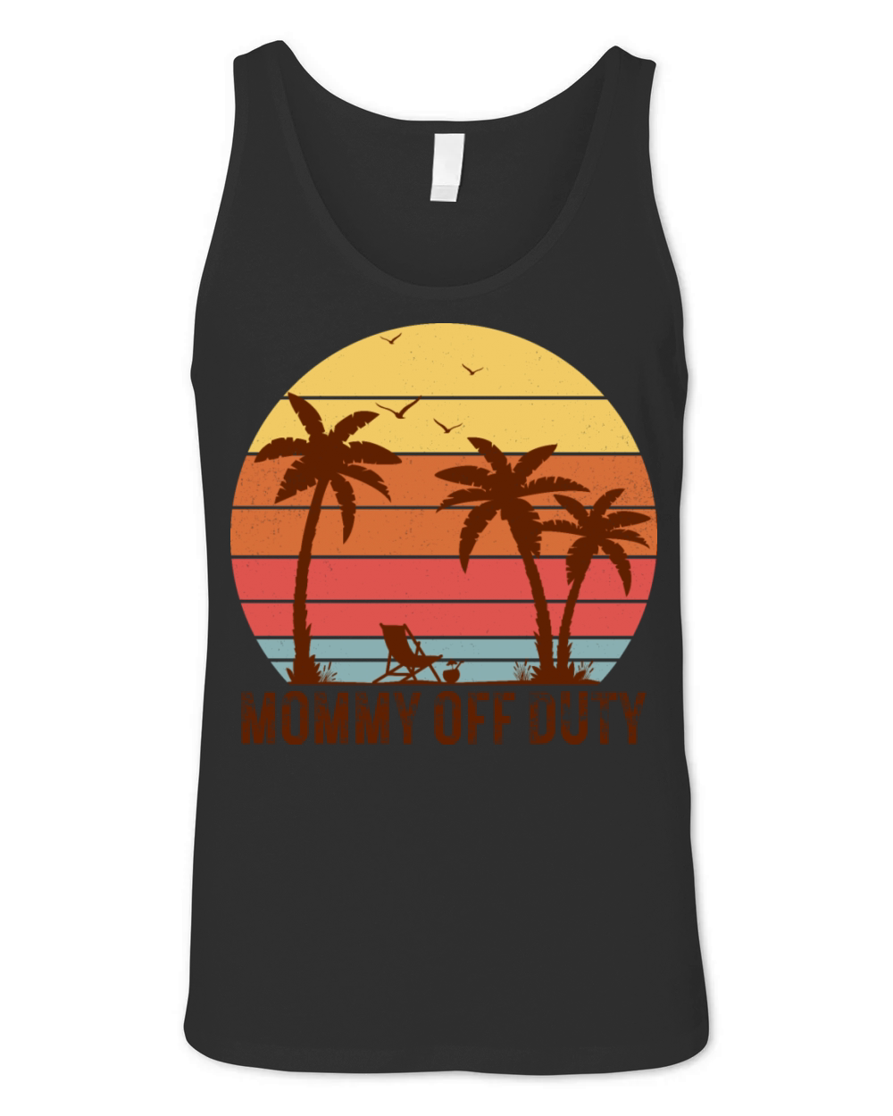 Mommy Off Duty Vintage Sunset Summer Vacation Mom Unisex Jersey Tank