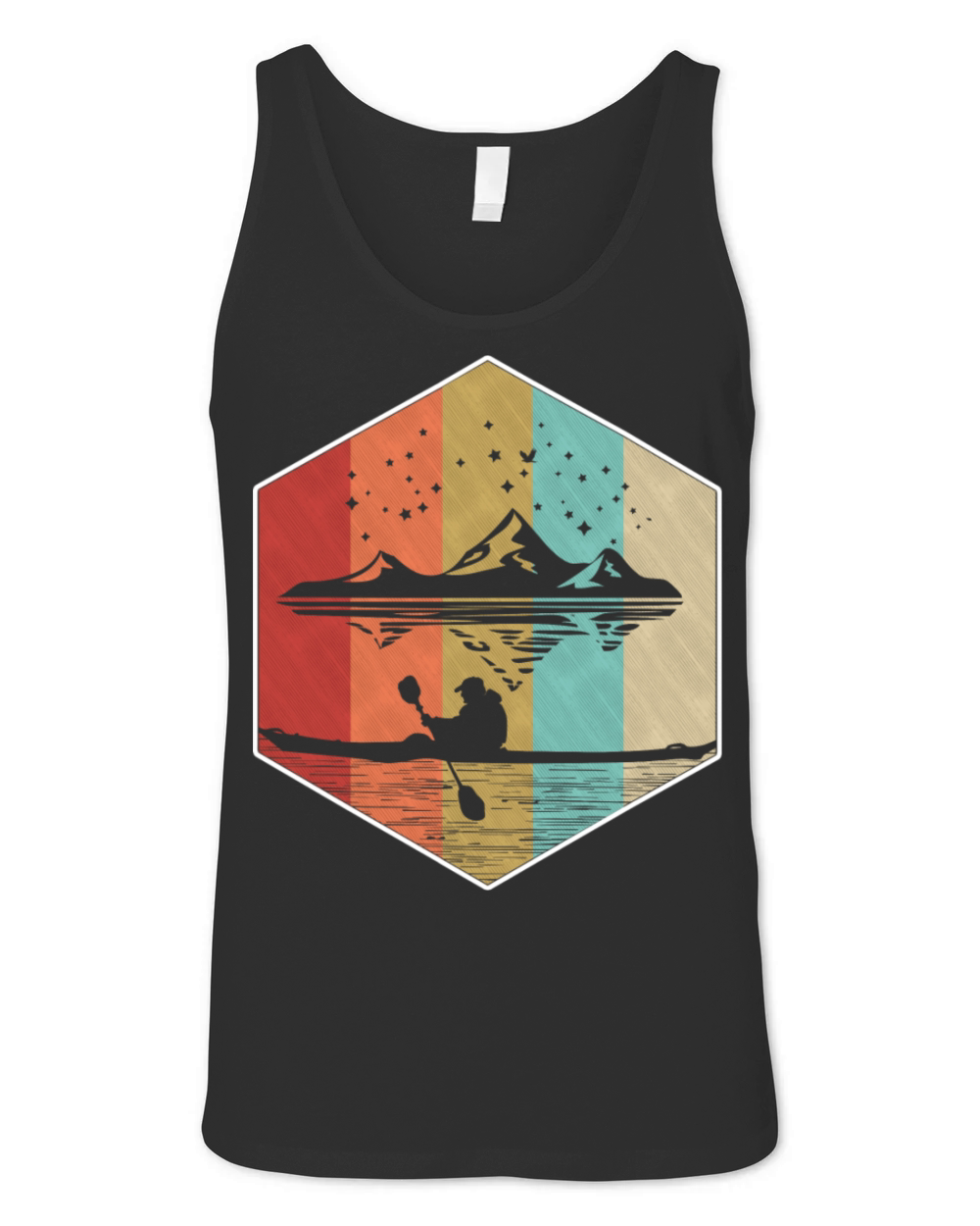 Vintage Retro Kayaking Nature Mountains Kayak Unisex Jersey Tank