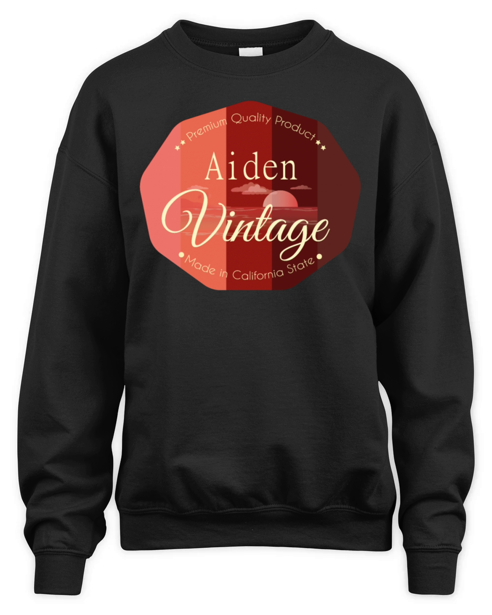 Aiden First Name Vintage Design Unisex Premium Crewneck Sweatshirt