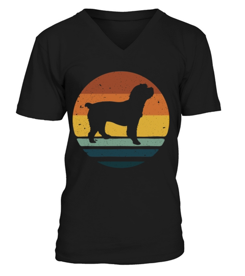 Cockapoo Vintage Retro Dog Mom Dad Gift V-Neck T-shirt