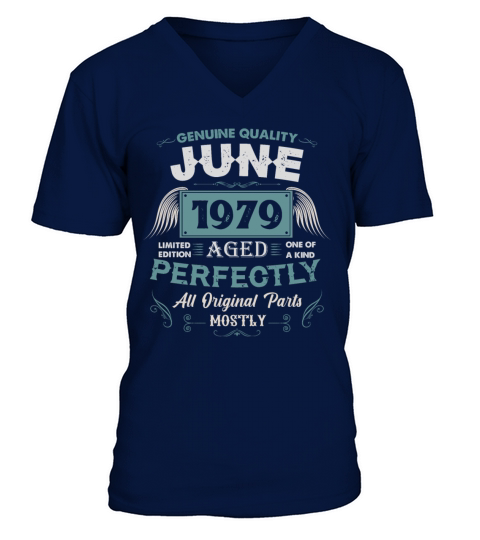 June 1979 Vintage Birthday Present V-Neck T-shirt