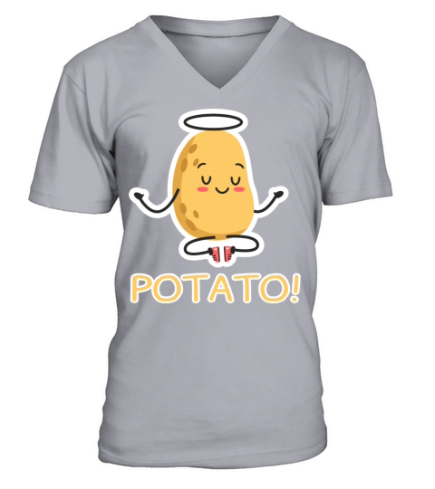 Loveable Potato Smiling Funny Vegetable Pun V-Neck T-shirt