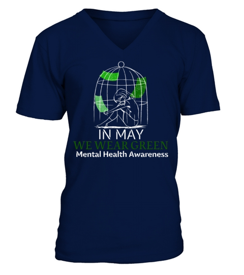 MENTAL HEALTH MATTERS WE WEAR GREEN MENTAL HEALTH V-Neck T-shirt