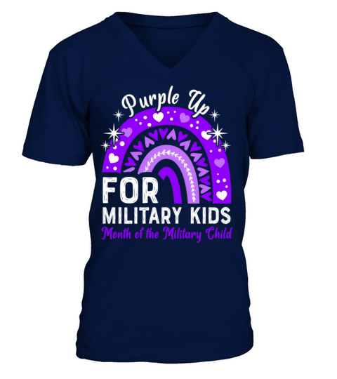 Purple Up For Military Month Of The Military Child V-Neck T-shirt