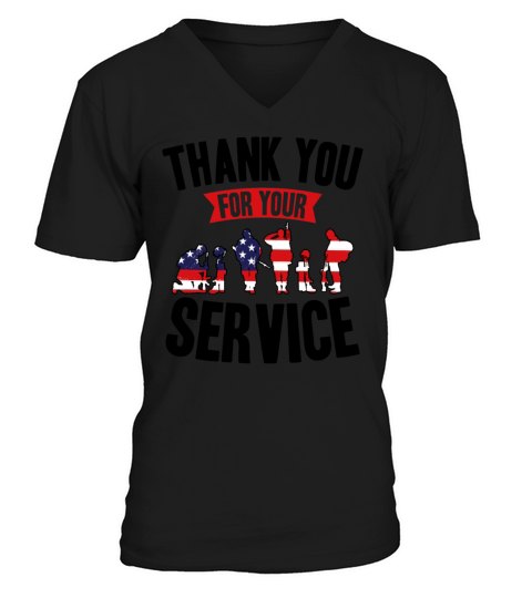Veterans Day Thank You For Your Service V-Neck T-shirt