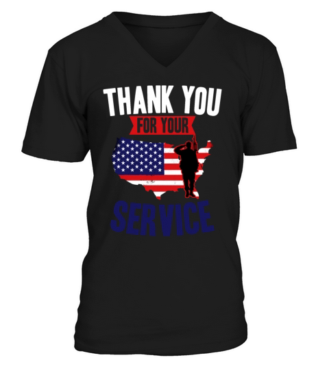 Veterans Day Thank You For Your Service V-Neck T-shirt