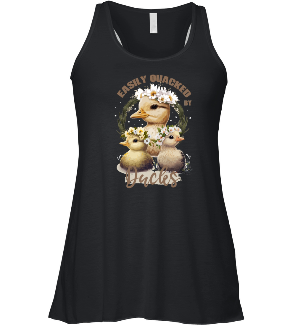 Easily Quacked By Ducks Flower Crown Ducklings Fun Women's Flowy Tank Top