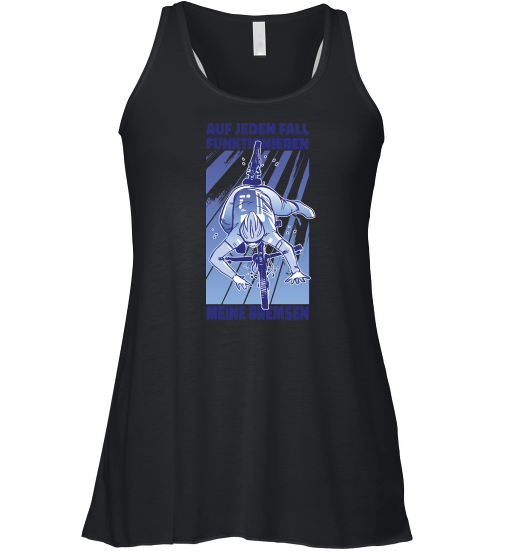 Falling Cyclist A Man Falling Off His Bike And The Women's Flowy Tank Top