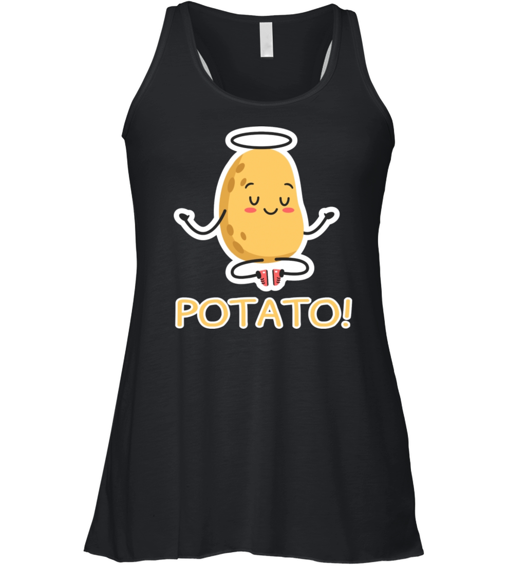 Loveable Potato Smiling Funny Vegetable Pun Women's Flowy Tank Top