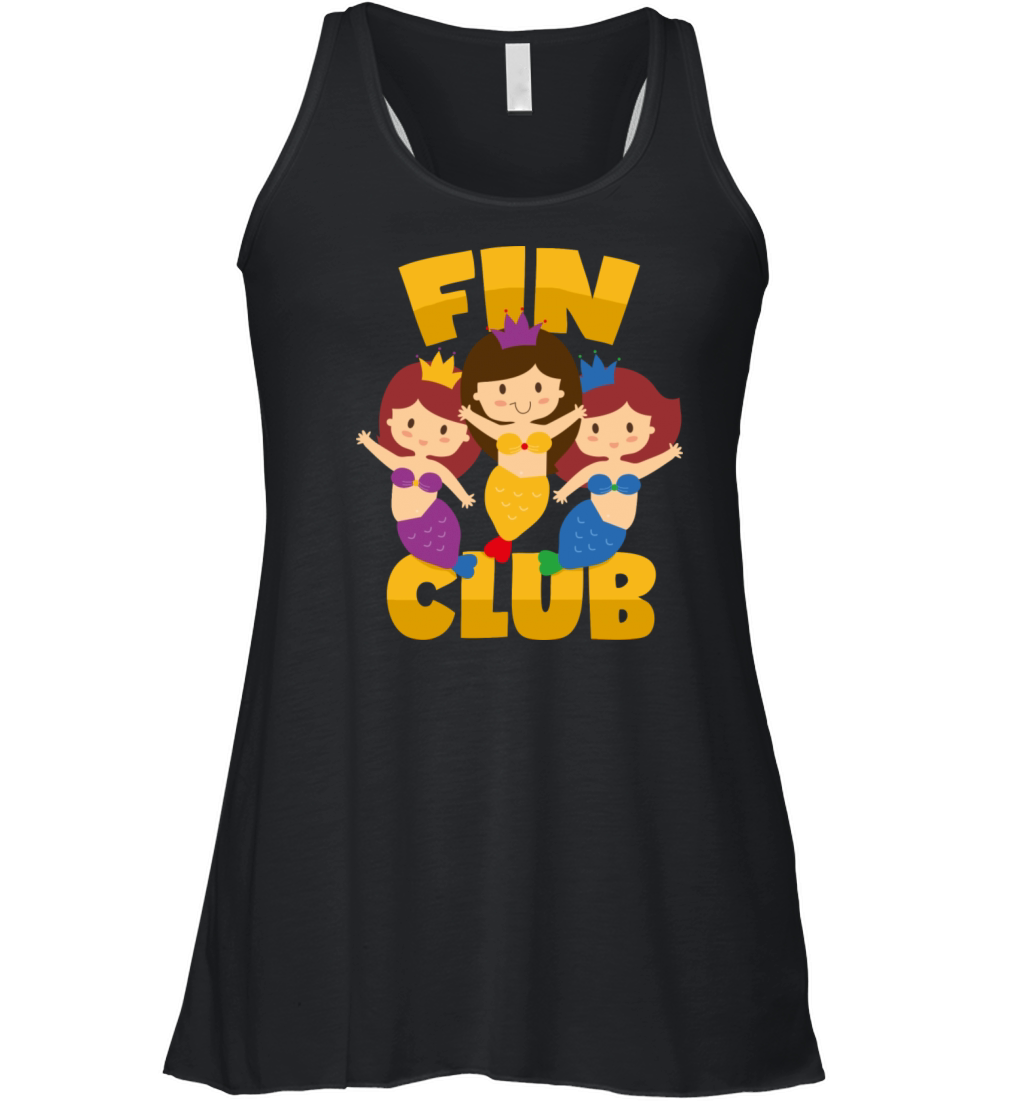 Mermaids Fin Club Word Joke Mermaid Siren Women's Flowy Tank Top