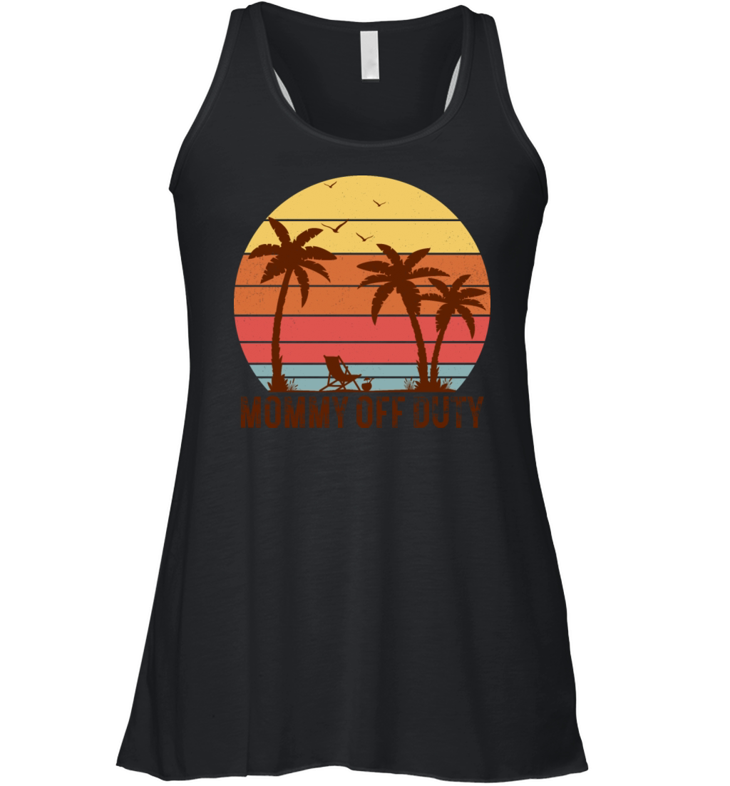 Mommy Off Duty Vintage Sunset Summer Vacation Mom Women's Flowy Tank Top