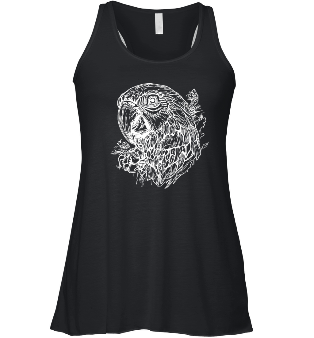 Parrot Portrait Elegant Vintage Bird Women's Flowy Tank Top