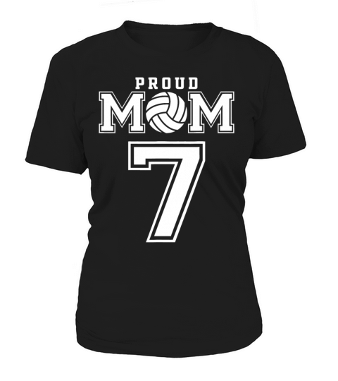 Custom Proud Volleyball Mom Number 7 Personalized Women's T-Shirt