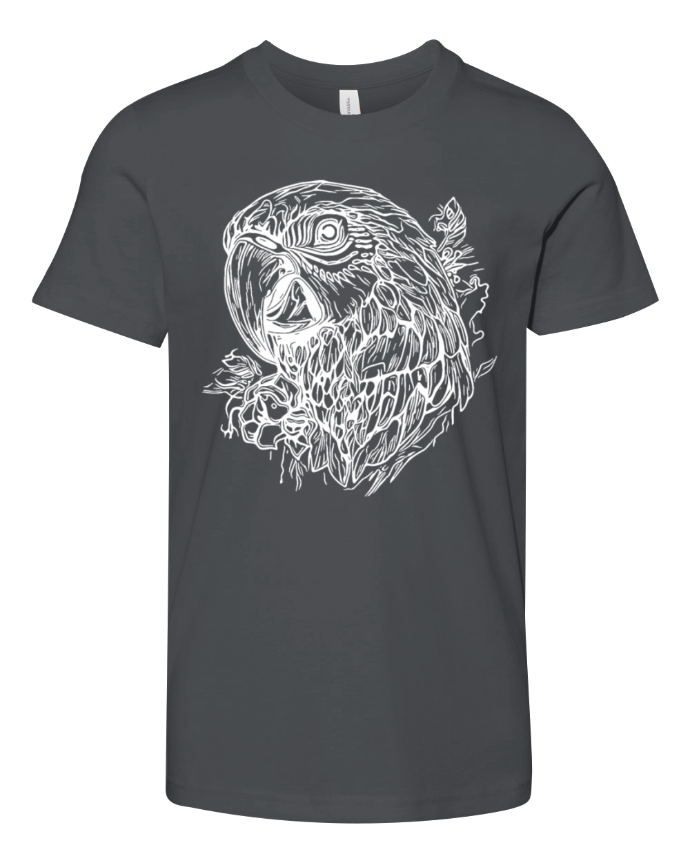 Parrot Portrait Elegant Vintage Bird Youth Unisex Jersey Tee