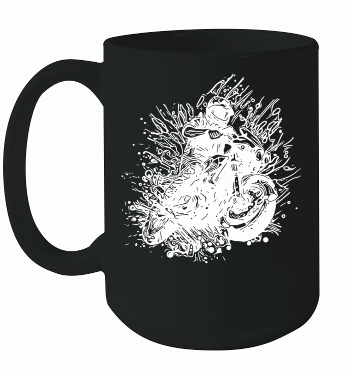 Motorcyclist Road-trip Splash Biker Style Ceramic Mug