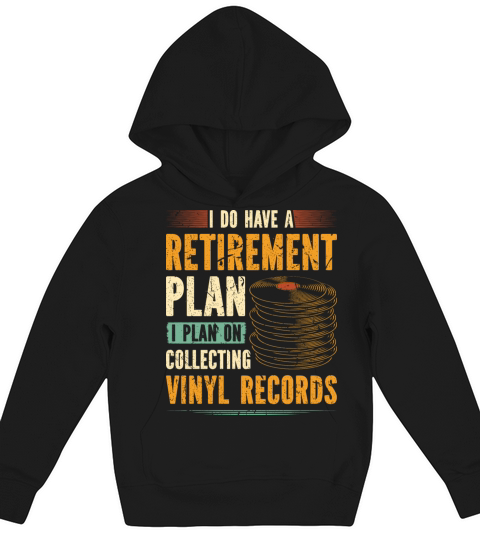 Retirement Collect Vinyl Record Vintage Vinyls LP Kids Hoodie