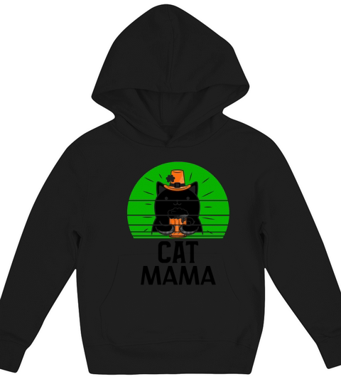 Vintage 80s Style Cat Mom T-Shirt for Women Retro Kids Hoodie