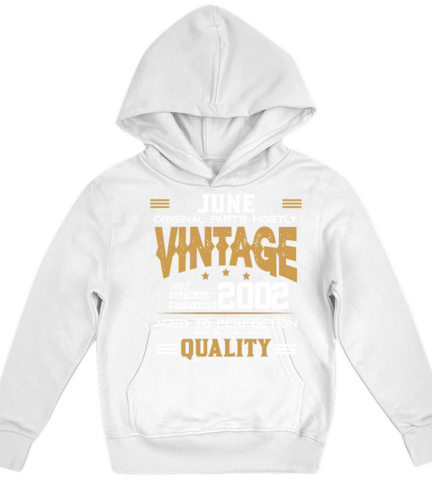 Vintage Aged To Perfection June 2002 Kids Hoodie
