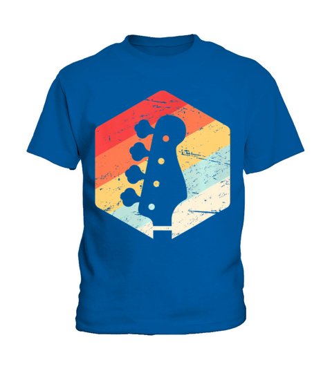 Retro Vintage Bass Guitar Players Rock Music Band Kids T-Shirt