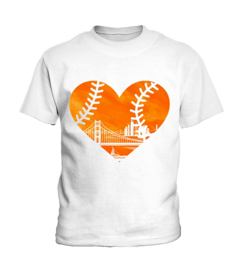 US State San Francisco Baseball Vintage Heart Kids T-Shirt