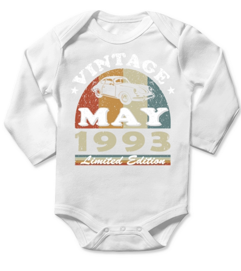 30th birthday vintage may 1993 vintage 1993 Long Sleeve Baby One-Piece