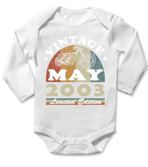 Biker vintage May 2003 20th anniversary Long Sleeve Baby One-Piece