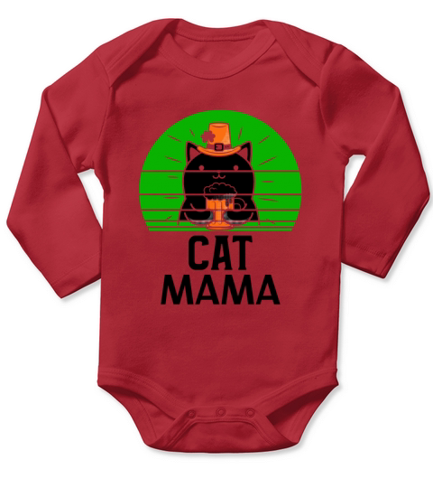 Vintage 80s Style Cat Mom T-Shirt for Women Retro Long Sleeve Baby One-Piece