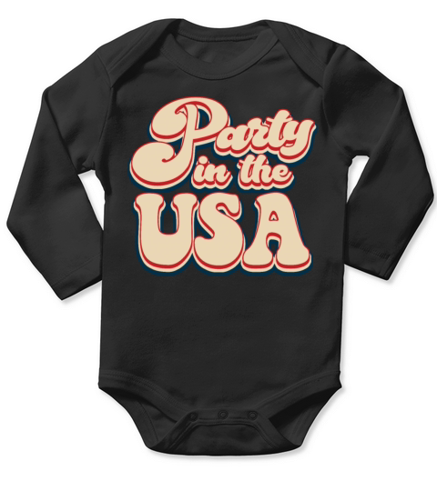 Vintage Classic Party in the USA 4th of July Long Sleeve Baby One-Piece