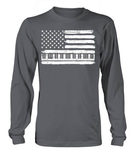 Piano Pianist USA American Flag Patriotic Vintage Long sleeved Unisex