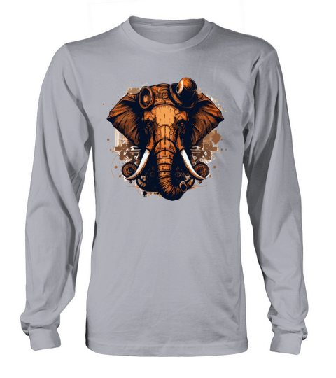 Steampunk Mechanical Elephant Vintage Machine Anim Long sleeved Unisex