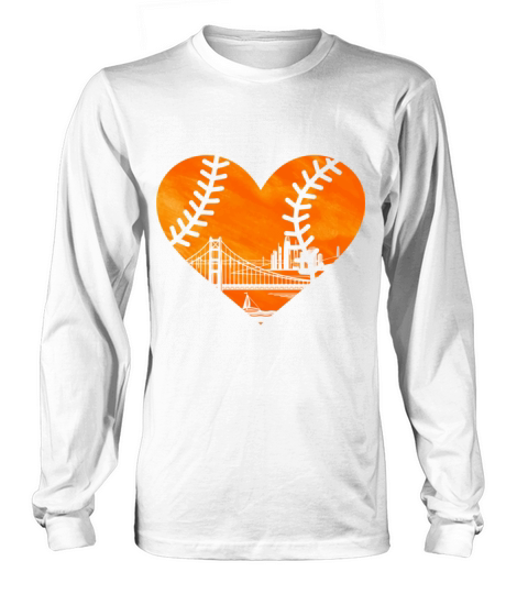 US State San Francisco Baseball Vintage Heart Long sleeved Unisex