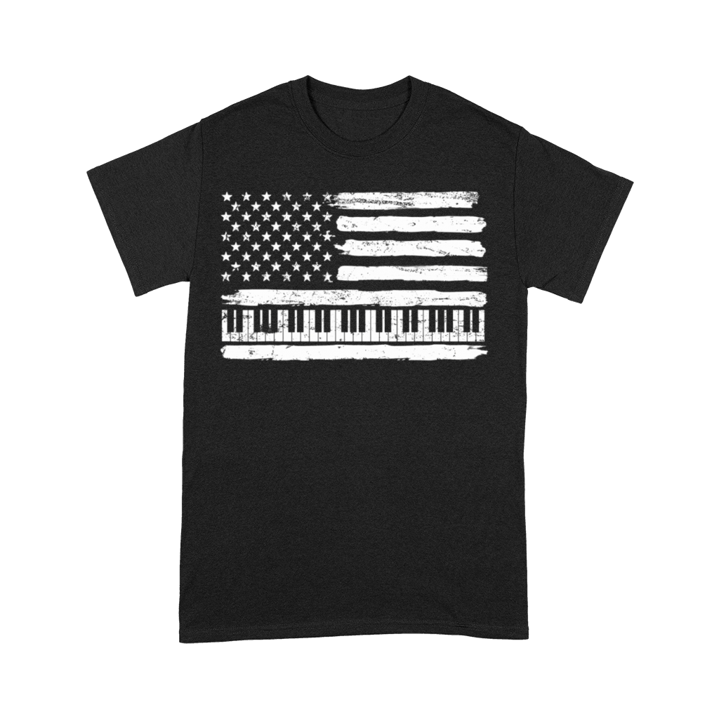 Piano Pianist USA American Flag Patriotic Vintage Premium T-shirt