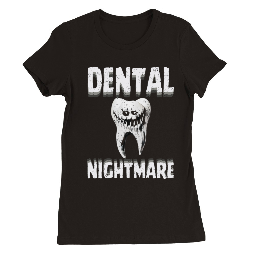 Funny Vintage style tooth as dental nightmare Premium Womens Crewneck T-shirt