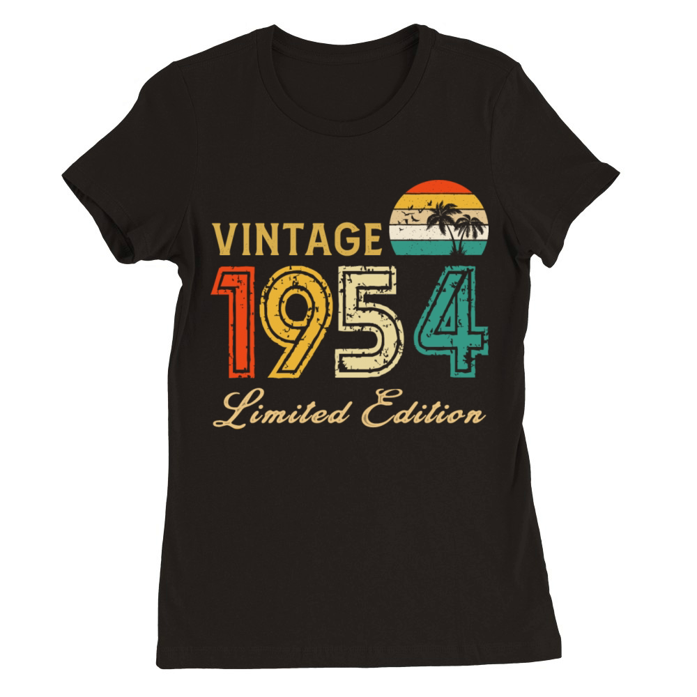 Vintage 1954 Limited Edition Made In 1954 Birthday Premium Womens Crewneck T-shirt