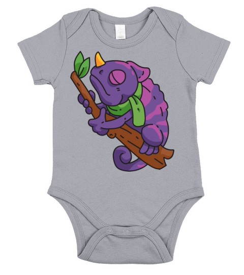 1074 cameleons illustrations MRLL Short Sleeve Baby One-Piece